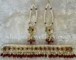 Iconic Classic Jadavi (Jadau/Choker) Set - Ruby (Red) [Click inside image for HD quality] - Image 3