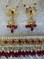 Iconic Classic Jadavi (Jadau/Choker) Set - Ruby (Red) [Click inside image for HD quality] - Image 4