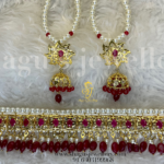 Iconic Classic Jadavi (Jadau/Choker) Set - Ruby (Red) [Click inside image for HD quality]