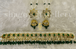 Iconic Classic Jadavi (Jadau/Choker) Set - Emerald (Green) [Click inside image for HD quality]
