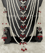 Antique Beauty Silver Dulhan Hyderabadi Set - Ruby (Red) [Click inside image for HD quality] - Image 10