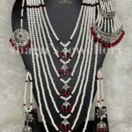 A+ Charismatic Silver Satlada Dulhan Set - Ruby (Red) [Click inside image for HD quality]