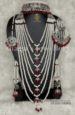 Antique Beauty Silver Dulhan Hyderabadi Set - Ruby (Red) [Click inside image for HD quality]