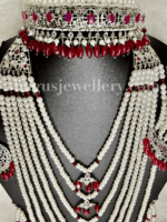 Antique Beauty Silver Dulhan Hyderabadi Set - Ruby (Red) [Click inside image for HD quality] - Image 6