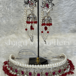 Ravishing Silver Jadavi Set - Ruby (Red) [Click inside image for HD quality]