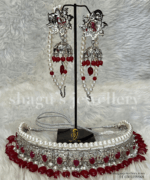 Ravishing Silver Jadavi Set - Ruby (Red) [Click inside image for HD quality]