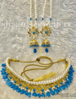 A+ Iconic Classic Jadavi (Jadau/Choker) Set - Feroza (Turquoise) [Click inside image for HD quality]