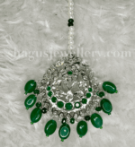 Antique Beauty Silver Dulhan Hyderabadi Set - Emerald (Green) [Click inside image for HD quality] - Image 4