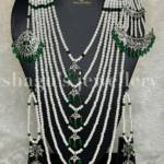 Antique Beauty Silver Dulhan Hyderabadi Set - Emerald (Green) [Click inside image for HD quality]