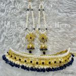 Iconic Classic Jadavi (Jadau/Choker) Set - Royal Blue [Click inside image for HD quality]