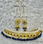 Iconic Classic Jadavi (Jadau/Choker) Set - Royal Blue [Click inside image for HD quality]
