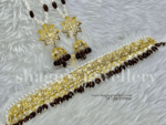 Iconic Classic Jadavi (Jadau/Choker) Set - Purple [Click inside image for HD quality]