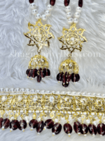 Iconic Classic Jadavi (Jadau/Choker) Set - Purple [Click inside image for HD quality] - Image 3