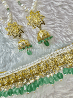 Iconic Classic Jadavi (Jadau/Choker) Set - Onyx Green [Click inside image for HD quality] - Image 4