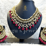 A+ Enduring Real Ruby Drop Necklace Set [Click inside image for HD quality]