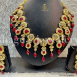 Sumptuous Real Ruby Flower Necklace Set [Click inside image for HD quality]
