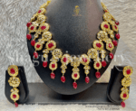 Sumptuous Real Ruby Flower Necklace Set [Click inside image for HD quality]