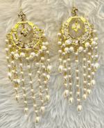 Splendid White Chand Bali Set w/ Mathapatti [Click inside image for HD quality] - Image 5