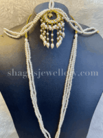 Splendid White Chand Bali Set w/ Mathapatti [Click inside image for HD quality] - Image 2