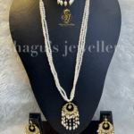 Splendid White Chand Bali Set w/ Mathapatti [Click inside image for HD quality]