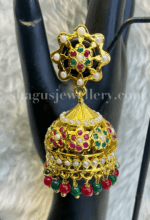 Awesome Pearl Studded Jhumka - Multi [Click inside image for HD quality] - Image 2