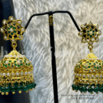 Awesome Pearl Studded Jhumka - Emerald (Green) [Click inside image for HD quality]