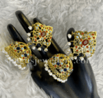 Hypnotic Real Navratan Big Jhumka [Click inside image for HD quality] - Image 5