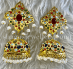 Hypnotic Real Navratan Big Jhumka [Click inside image for HD quality] - Image 4