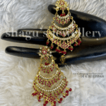 A+ Striking Pearl Studded Earrings - Ruby (Red) [Click inside image for HD quality]