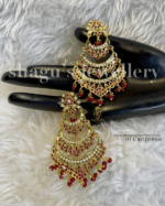 A+ Striking Pearl Studded Earrings - Ruby (Red) [Click inside image for HD quality]