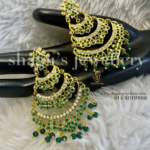 Striking Pearl Studded Earrings - Emerald (Green) [Click inside image for HD quality]