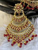 A+ Striking Pearl Studded Earrings - Ruby (Red) [Click inside image for HD quality] - Image 2
