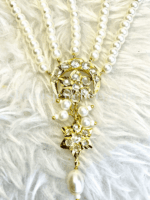Sophisticated White 5-String Matha Patti [Click inside image for HD quality] - Image 7