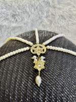 Sophisticated White 5-String Matha Patti [Click inside image for HD quality] - Image 3