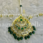 Enticing Tika Style Mathapatti - Emerald (Green) [Click inside image for HD quality]