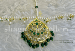 Enticing Tika Style Mathapatti - Emerald (Green) [Click inside image for HD quality]