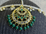 Enticing Tika Style Mathapatti - Emerald (Green) [Click inside image for HD quality] - Image 6