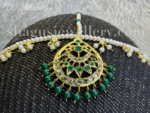 Enticing Tika Style Mathapatti - Emerald (Green) [Click inside image for HD quality] - Image 5