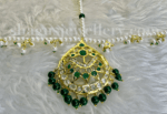 Enticing Tika Style Mathapatti - Emerald (Green) [Click inside image for HD quality] - Image 4