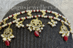 Swish Hairband (Mathapatti) - Ruby (Red) [Click inside image for HD quality] - Image 2