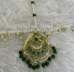 Enticing Tika Style Mathapatti - Emerald (Green) [Click inside image for HD quality] - Image 2