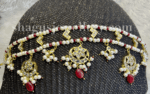 Swish Hairband (Mathapatti) - Ruby (Red) [Click inside image for HD quality] - Image 5