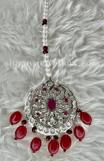 Breathtaking Silver Dulhan Jadavi Set - Ruby (Red) [Click inside image for HD quality] - Image 6