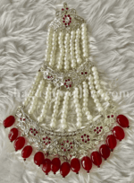 Breathtaking Silver Dulhan Jadavi Set - Ruby (Red) [Click inside image for HD quality] - Image 5