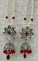 Breathtaking Silver Dulhan Jadavi Set - Ruby (Red) [Click inside image for HD quality] - Image 2
