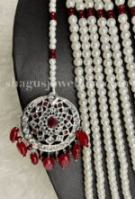 A+ Charismatic Silver Satlada Dulhan Set - Ruby (Red) [Click inside image for HD quality] - Image 5