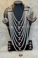 A+ Charismatic Silver Satlada Dulhan Set - Ruby (Red) [Click inside image for HD quality] - Image 2