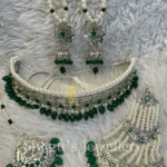 Breathtaking Silver Dulhan Jadavi Set - Emerald (Green) [Click inside image for HD quality] (Copy)
