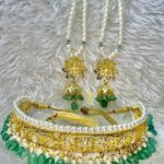 Iconic Classic Jadavi (Jadau/Choker) Set - Onyx Green [Click inside image for HD quality]